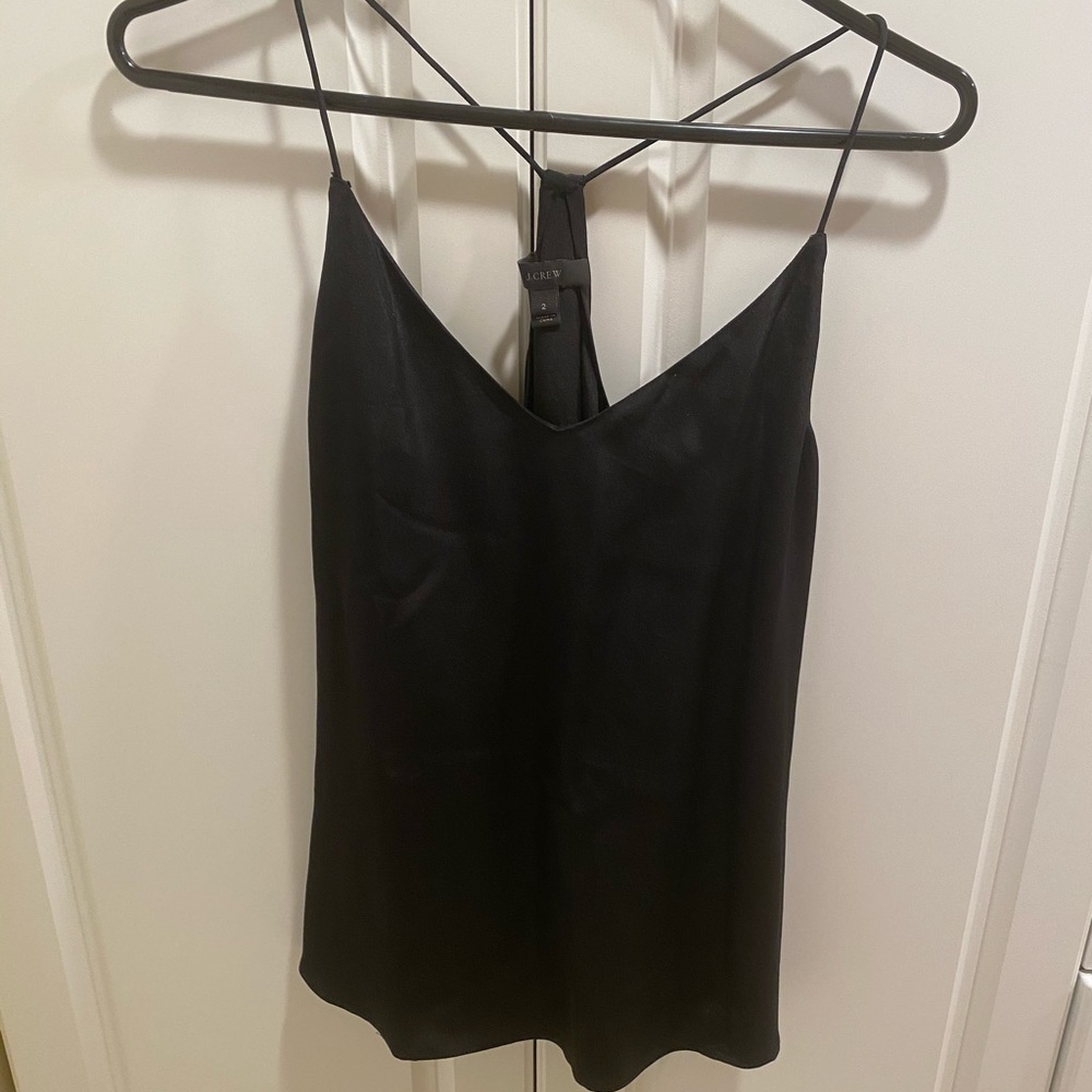 J.crew black silk tank